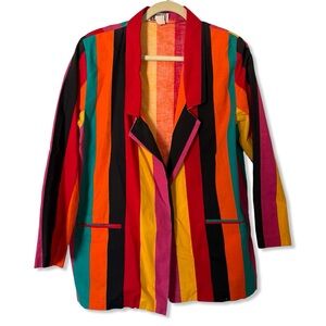 VINTAGE LERNER 80s Rainbow Stripe Blazer